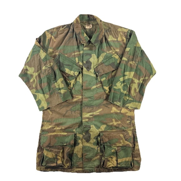 Other - Vintage 60s Vietnam USMC Shirt Men's Small-Long Rip Stop Fatigue Tropical Jungle